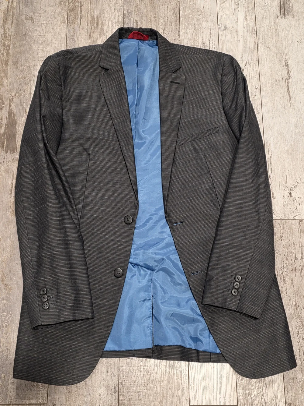 (S) 40R Men's Alfani Casual Blazer Slim Fit Gray Brown 100% Cotton Sport Coat